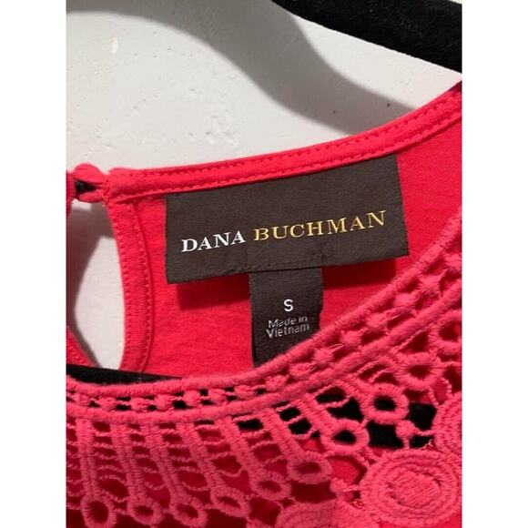 Dana Buchman Womens Sleeveless Crochet Neck Red Top Size S - Picture 3 of 3